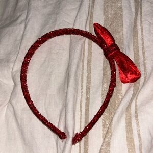 Cat & Jack Red Glitter Headband with Bow